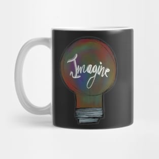 Colorful lamp - imagine - black Mug